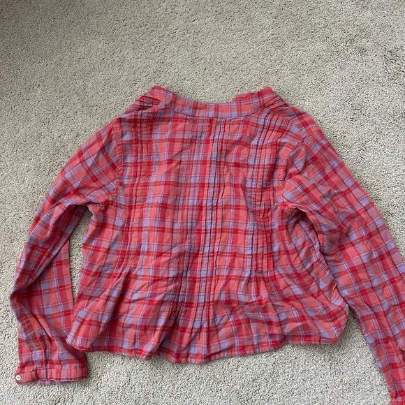 NATURAL LIFE Pink and Purple Plaid Blouse - Picture 4 of 5
